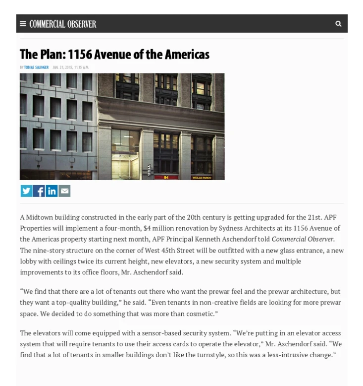 The Plan: 1156 Avenue of the Americas