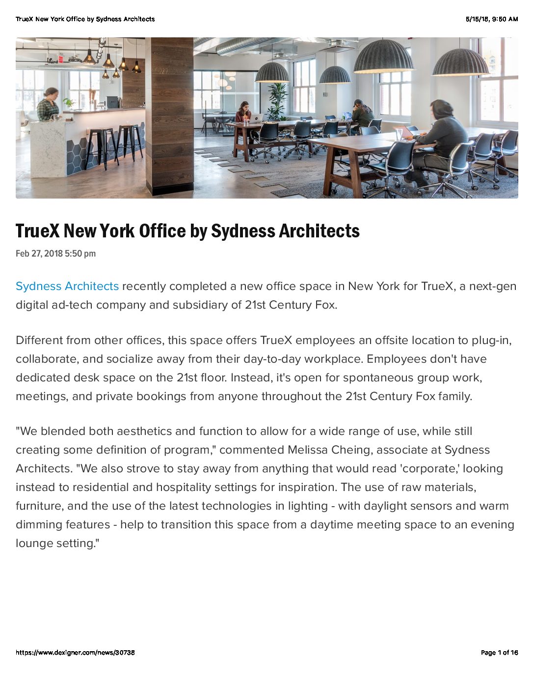 TrueX New York Office by Sydness Architects