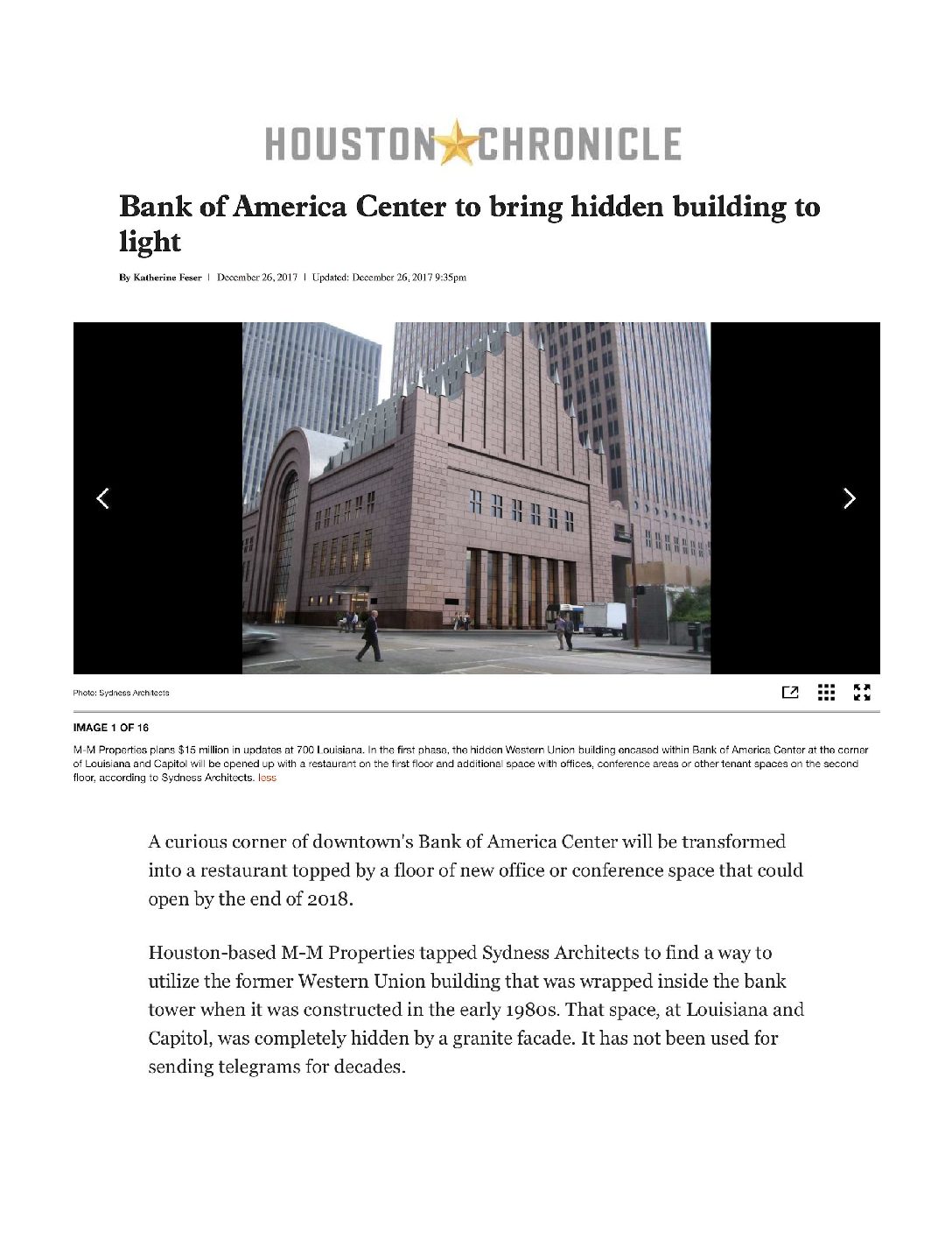 Bank of America Center to bring hidden building to light