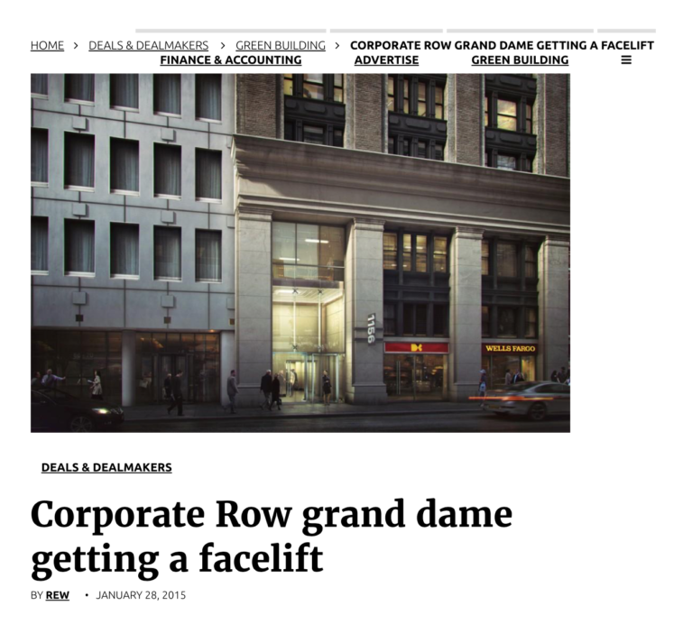 Corporate Row grand dame getting a facelift